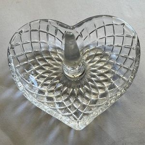 Crystal Clear Heart Shaped Ring Holder 4.5”